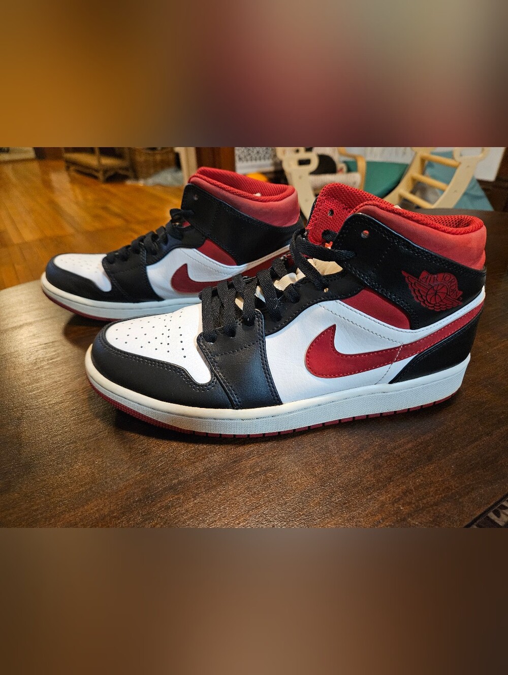 Nike Air Jordan 1 Mid Black Gym Red White